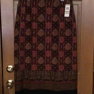 JM Collection Faux Suede Print Skirt